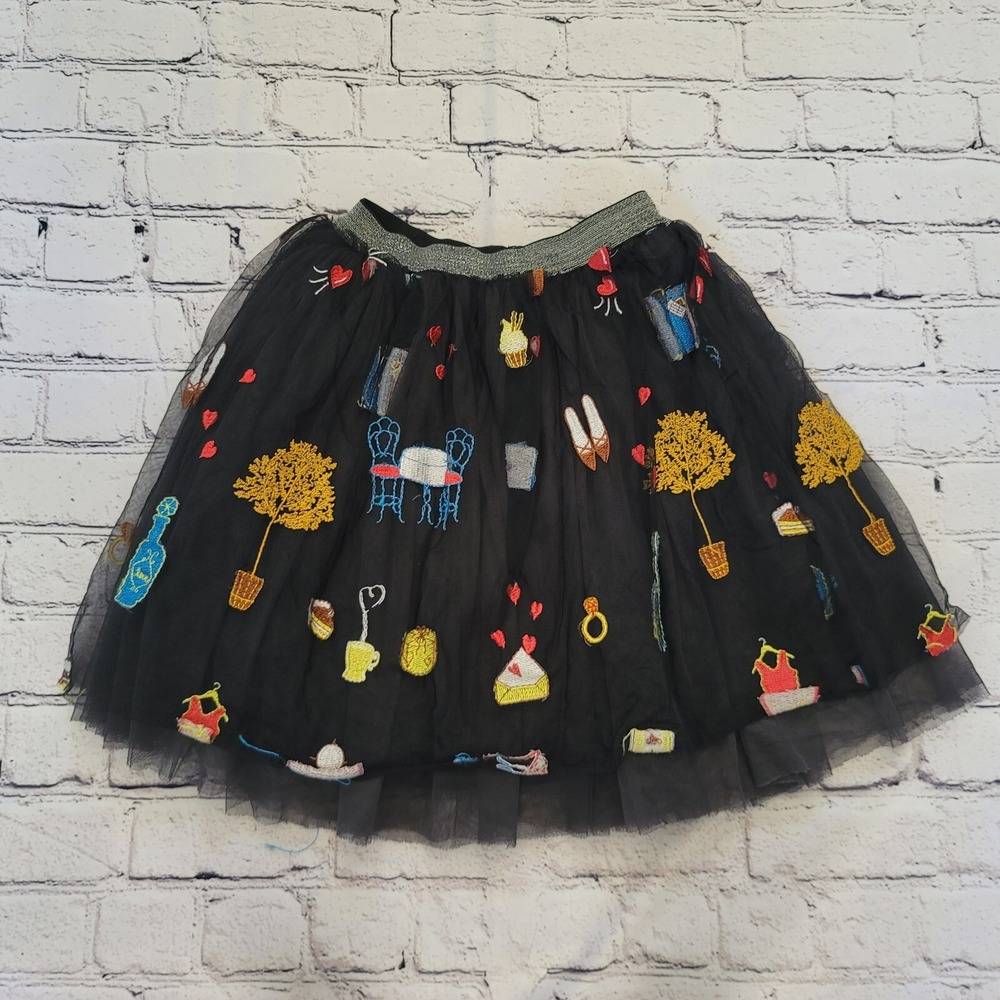Hannah Banana Girl's Black Ruffle Tulle Skirt Size 7